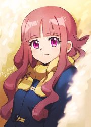Rule 34 | 1girl, artist request, blush, brown hair, digimon, digimon ghost game, long hair, looking at viewer, purple eyes, scarf, smile, solo, tsukiyono ruli