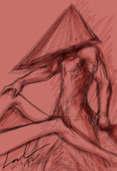 Rule 34 | image sample, leel, pixiv sample, pyramid head, red theme, resized, silent hill, silent hill (series), silent hill 2