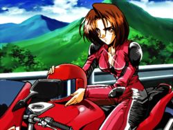 Rule 34 | 1girl, biker clothes, bikesuit, bodysuit, helmet, kusanagi aoi, motor vehicle, motorcycle, screencap, snk, solo, the king of fighters, the king of fighters: kyo, vehicle