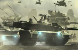 Rule 34 | 4boys, ah-64 apache, aircraft, browning m2, building, cloud, day, gun, heavy machine gun, helicopter, japan steel works 120, machine gun, male focus, mecha, military, military vehicle, motor vehicle, multiple boys, original, rapama, real life, realistic, robot, ruins, science fiction, sky, soldier, tank, type 10 (tank), weapon