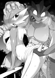 Rule 34 | 1girl, 2boys, arm support, ass, bent over, blush, breasts, creatures (company), cum, cum in pussy, cumdrip, drooling, erection, extra arms, from behind, furry, game freak, gardevoir, gen 1 pokemon, gen 3 pokemon, gen 4 pokemon, greyscale, hand on ass, hand on head, hand up, heart, heart-shaped pupils, hetero, interspecies, leaning forward, legs apart, looking back, lucario, machamp, medium breasts, mizone, monochrome, multiple boys, muscular, nintendo, nipple stimulation, nipple tweak, nipples, open mouth, outdoors, penis, pokemon, pokemon (creature), pokemon dppt, pokemon rgby, pokemon rse, pokephilia, railing, saliva, sex, short hair, sky, smile, spoken heart, standing, sweat, symbol-shaped pupils, testicles, text focus, tongue, tongue out, translation request, tree, uncensored, vaginal