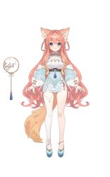 Rule 34 | 1girl, animal ears, ankle bell, ankle flower, arms at sides, awu (vtuber), blue dress, blue eyes, blue footwear, braid, china dress, chinese clothes, closed mouth, clothing cutout, detached sleeves, dress, facing viewer, flower, fox ears, fox tail, full body, hair flower, hair ornament, highres, long hair, long sleeves, looking at viewer, nijisanji, official art, orange hair, panties, pelvic curtain, puffy long sleeves, puffy sleeves, short dress, side-tie panties, side-tie peek, single thighhigh, sleeveless, sleeveless dress, smile, solo, tachi-e, tail, tassel, thighhighs, transparent background, tuanshan, twin braids, underboob cutout, underwear, very long hair, virtual youtuber, virtuareal, white flower, white thighhighs