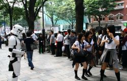 Rule 34 | crowd, japan, kneehighs, photo (medium), school uniform, serafuku, smile, socks, star wars, stormtrooper