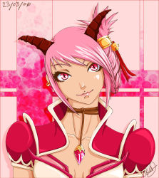 Rule 34 | :3, demon, demon girl, horns, pink hair, pink theme, smile, demon girl