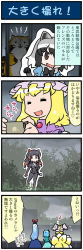 Rule 34 | 10s, 4koma, 5girls, animal ears, apple inc., artist self-insert, black hair, blonde hair, blue hair, bow, breasts, brown eyes, cage, catsuit, cellphone, cleavage, comic, commentary, common raccoon (kemono friends), closed eyes, fang, flying sweatdrops, fox tail, fur trim, grey hair, hat, heart, highres, hippopotamus (kemono friends), hippopotamus ears, iphone, juliet sleeves, kamishirasawa keine, kemono friends, long hair, long sleeves, mizuki hitoshi, mob cap, multicolored hair, multiple girls, multiple tails, open mouth, paw pose, phone, pointer, puffy sleeves, raccoon ears, raccoon tail, red hair, short hair, smartphone, smile, spoken heart, streaked hair, sweatdrop, tail, taking picture, tatara kogasa, touhou, translated, vest, yakumo ran