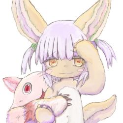 Rule 34 | 10s, artist request, rabbit, furry, made in abyss, mitty (made in abyss), nanachi (made in abyss), purple hair, twintails, yellow eyes