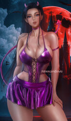 Rule 34 | 1girl, breasts, castle, donyta, halloween, large breasts, moon, nico robin, one piece, solo
