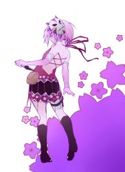 Rule 34 | 1girl, anbu, arm warmers, back, bag, bandages, bare shoulders, bike shorts, black footwear, boots, dress, floral background, floral print, flower, from behind, full body, goldentigers, green eyes, halterneck, haruno sakura, highres, holding, holding weapon, knee boots, kneepits, kunai, lips, looking at viewer, looking back, mask, naruto (series), naruto shippuuden, toeless footwear, pigeon-toed, pink hair, red dress, ribbon, shoes, short dress, short hair, shorts, sleeveless, sleeveless dress, solo, spandex, standing, tattoo, weapon