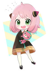 Rule 34 | 1girl, absurdres, anya (spy x family), artist request, blush, director chimera (spy x family), green eyes, highres, medium hair, open mouth, pink hair, solo, spy x family, stuffed animal, stuffed toy
