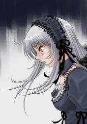 Rule 34 | 00s, from side, gothic lolita, lolita fashion, red eyes, rozen maiden, silver hair, solo, suigintou, tears