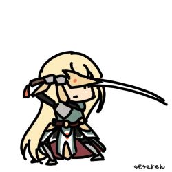 Rule 34 | 1girl, animated, animated gif, armor, long hair, lowres, seseren, swinging, sword, weapon