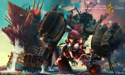 Rule 34 | 10s, 1girl, abyssal ship, aircraft, aircraft carrier, airplane, battle, black socks, breasts, brown eyes, brown hair, cannon, chain, character name, cherry blossoms, clenched teeth, cloud, commentary request, container, damaged, epic, fire, flag, flower, frown, giant, giantess, glowing, hair flower, hair ornament, headgear, helicopter, highres, imperial japanese navy, kantai collection, kneehighs, large breasts, looking to the side, machinery, md5 mismatch, mecha musume, military, military vehicle, miniskirt, ocean, pleated skirt, ponytail, pulling, re-class battleship, rising sun flag, ship, single kneehigh, single sock, single thighhigh, sinking, skirt, sky, smoke, socks, sunburst, teeth, thighhighs, turret, warship, watercraft, wreckage, yamato (kancolle), yuukou
