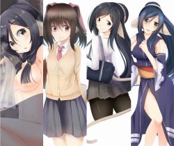 Rule 34 | 2girls, absurdly long hair, age difference, ainu clothes, animal ears, aquaplus, arm up, arms behind back, bag, bare arms, bare legs, bare shoulders, bathing, black hair, blush, breasts, brown hair, casual, casual, cat tail, closed mouth, dress, from behind, from below, from side, gradient eyes, hair between eyes, head tilt, in water, kuon (utawarerumono), large breasts, long hair, long sleeves, looking at viewer, mole, mole under eye, multicolored eyes, multiple girls, multiple views, nekone (utawarerumono), nude, off shoulder, pantyhose, plaid, plaid skirt, ponytail, raised eyebrows, red eyes, side slit, sitting, skirt, sleeveless, small breasts, smile, standing, steam, swept bangs, tail, thick thighs, thighs, towel, twintails, utawarerumono, utawarerumono: futari no hakuoro, utawarerumono: itsuwari no kamen, very long hair, vest, white tail, wide sleeves, yellow eyes, zarashi