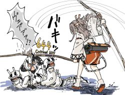 Rule 34 | 2girls, abyssal ship, afterimage, bow (weapon), colored skin, gameplay mechanics, golden kamuy, hachimaki, headband, heavy cruiser princess, high ponytail, hinata hibari, holding, holding bow (weapon), holding weapon, horns, japanese clothes, kantai collection, kimono, light brown hair, long hair, long sleeves, meme, motion lines, multiple girls, open mouth, orange eyes, parody, red shorts, scene reference, shorts, simple background, standing, standing on liquid, weapon, white background, white hair, white kimono, white skin, wide sleeves, yumi (bow), zuihou (kancolle)