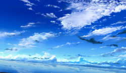 Rule 34 | absurdres, aki (aki k6), blue sky, cloud, cloudy sky, day, highres, no humans, original, outdoors, reflection, scenery, sky