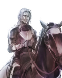 Rule 34 | 1boy, arashi (chocmint), armor, bad id, bad pixiv id, barding, gilles de rais (caster) (fate), fate/stay night, fate/zero, fate (series), horse, knight, male focus, ponytail, solo