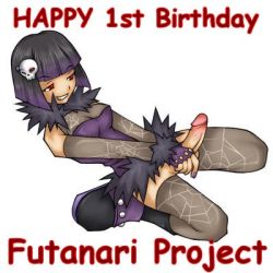 Rule 34 | 1futa, artist request, boots, bottomless, character request, copyright request, futanari, goth fashion, lowres, pantyhose, penis, purple hair, red eyes, simple background, skull, smile, solo, source request, uncensored