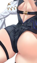 Rule 34 | 1girl, absurdres, ass, ass focus, backless outfit, bellone, eula (genshin impact), from behind, genshin impact, gloves, highres, leotard, long sleeves, lower body, puffy long sleeves, puffy sleeves, shoulder blades, solo, thick thighs, thigh strap, thighs
