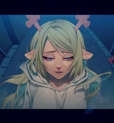 Rule 34 | 1girl, animal ears, blue eyes, dated, deer ears, deer girl, deltarune, freckles, furry, furry female, highres, letterboxed, long hair, noelle holiday, outdoors, parted lips, road, robe, solo, standing, street, traffic cone, upper body, white robe, yokaze (xxxdisxxx)