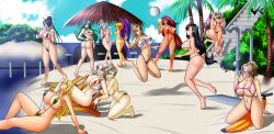 Rule 34 | 00s, 1990s (style), 6+girls, alcohol, angel wings, armpits, arshtat falenas, ass, ball, battle chasers, beach, beach volleyball, beachball, beer, bikini, black hair, blonde hair, blue eyes, blue sky, breasts, breath of fire, breath of fire ii, brown hair, capcom, cleavage, closed eyes, cloud, crossover, curvy, enix, female focus, final fantasy, final fantasy iv, final fantasy vii, final fantasy x, food, forest, gensou suikoden, gensou suikoden v, glasses, grabbing, grabbing another&#039;s breast, green eyes, green hair, grey hair, highres, huge breasts, inflatable banana, inflatable toy, jadenkaiba, jeane (suikoden), juliana eberhardt, long hair, looking back, lulu (ff10), midriff, multiple girls, nature, navel, nina (breath of fire ii), ninja gaiden, outdoors, pink hair, plant, playing sports, popsicle, purple eyes, rachel (ninja gaiden), red eyes, red hair, red monika, retro artstyle, rosa farrell, rydia (ff4), sega, selvaria bles, senjou no valkyria, senjou no valkyria (series), senjou no valkyria 1, senjou no valkyria 2, sialeeds falenas, siblings, sideboob, sisters, sky, slingshot swimsuit, smile, square enix, sunglasses, swimsuit, tecmo, thong bikini, tifa lockhart, tree, very long hair, volleyball, volleyball (object), water, wings