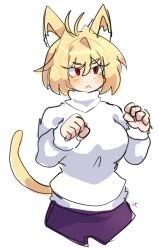 Rule 34 | 1girl, animal ears, arcueid brunestud, blonde hair, breasts, cat ears, cat tail, emerald kitty, highres, large breasts, neco-arc, red eyes, solo, tail, tsukihime