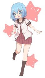 Rule 34 | 1girl, aoi tori, blue hair, comic, dress, highres, original, sailor dress, school uniform, serafuku, solo, teru-chan (aoi tori), yuru yuri