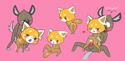 Rule 34 | 10s, 1boy, 1girl, absurdres, aggressive retsuko, animal ears, animal hands, anus, arm support, artist name, ass, ass grab, barefoot, bent over, black eyes, black sclera, blush, colored sclera, cum, cum in pussy, dated, erection, flat chest, from behind, full body, furry, girl on top, haida (aggretsuko), half-closed eyes, hands on own knees, heart, hetero, highres, hyena, interspecies, jobbythehong, leaning forward, looking back, looking down, multiple views, navel, nipples, nude, o o, official style, one eye closed, open mouth, panda ears, penis, pigeon-toed, pink background, presenting, pussy, retsuko, romaji text, sex, sharp teeth, signature, simple background, sitting, smile, speech bubble, spoken heart, spread legs, standing, sweat, tail, talking, teeth, testicles, tongue, tongue out, translated, uncensored, uneven eyes, vaginal, white eyes