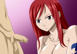 animated animated_gif breasts censored cum erza_scarlet fairy_tail nel-zel_formula nude open_mouth red_hair