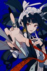 Rule 34 | 1girl, absurdres, ace (playing card), ace of clubs, ace of hearts, black hair, black jacket, black nails, blazer, card, celestia ludenberg, chinese commentary, club (shape), commentary request, danganronpa: trigger happy havoc, danganronpa (series), drill hair, earrings, fingernails, foreshortening, frilled hairband, frills, hair ribbon, hairband, hands up, heart, highres, holding, holding card, jacket, jewelry, long fingernails, long hair, looking at viewer, nail polish, open clothes, open jacket, parted lips, playing card, red eyes, ribbon, ring, sanmuchengqun, shirt, smile, solo, twin drills, upper body, very long hair, white hairband, white ribbon, white shirt