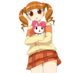 Rule 34 | 00s, :o, animated, animated gif, blinking, blouse, blunt bangs, brown eyes, brown hair, brown theme, collared shirt, legs together, miniskirt, my melody, onegai my melody, panties, pantyshot, sanrio, shirt, simple background, skirt, solo, standing, twintails, underwear, upskirt, white background, white shirt, wind, wind lift, yumeno uta
