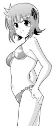 Rule 34 | 1girl, amami haruka, bikini, greyscale, idolmaster, idolmaster (classic), monji, monochrome, red bikini, short hair, solo, string bikini, swimsuit