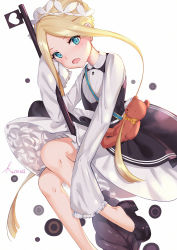 Rule 34 | 1girl, abigail williams (fate), abigail williams (festival outfit) (fate), black skirt, blonde hair, bloomers, blue eyes, bow, butterfly hair ornament, dress, fate/grand order, fate (series), hair ornament, heroic spirit chaldea park outfit, highres, holding, key, kumei, long sleeves, looking at viewer, maid, maid headdress, mary janes, official alternate costume, orange bow, parted bangs, shoes, skirt, sleeves past fingers, sleeves past wrists, stuffed animal, stuffed toy, teddy bear, tentacles, underwear