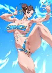 1girl absurdres breasts capcom chun-li highres huge_breasts solo street_fighter yuri_ai