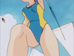 Rule 34 | 1980s (style), 1990s (style), 1boy, 1girl, age difference, angry, animated, bald, barefoot, beach, breasts, clenched teeth, competition swimsuit, curvy, genderswap, genderswap (mtf), hands on own hips, happosai, jumping, looking at another, looking to the side, medium breasts, multicolored clothes, multicolored swimsuit, multiple others, old, old man, oldschool, one-piece swimsuit, open mouth, ranma-chan, ranma 1/2, red hair, retro artstyle, running, sad, saotome ranma, size difference, sky, smile, standing, swimsuit, teeth, walking, video