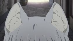 Rule 34 | 1girl, alley, animal ears, animated, anime screenshot, grey hair, hataage! kemono michi, outdoors, screencap, shigure (kemonomichi), solo, tagme, tail, video, white hair, wolf ears, wolf girl, wolf tail