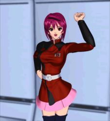 Rule 34 | 00s, 1girl, 3d, animated, animated gif, bouncing breasts, breasts, dancing, gundam, gundam seed, gundam seed destiny, lowres, lunamaria hawke, oppai oppai, solo, thighhighs