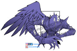 1other claws demon digimon digimon_(creature) dijiangmon highres other_focus solo spikes wings