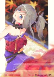 Rule 34 | 1girl, absurdres, bare shoulders, blue eyes, earrings, fate/grand order, fate (series), highres, jewelry, miyamoto musashi (fate), miyamoto musashi (second ascension) (fate), open mouth, rocorey1115, smile, white hair