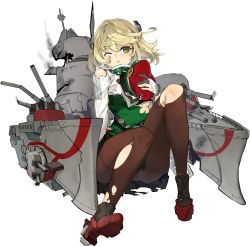 Rule 34 | 1girl, :&lt;, andrea doria (blue oath), artist request, black skirt, blonde hair, blue oath, blush, boots, breasts, closed mouth, gloves, green eyes, hat, highres, holding, holding clothes, holding hat, long sleeves, medium breasts, military, military uniform, official art, one eye closed, pantyhose, pleated skirt, rigging, short hair, sitting, skirt, smoke, solo, torn clothes, torn pantyhose, transparent background, underboob, uniform, unworn hat, unworn headwear