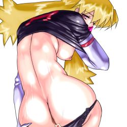 Rule 34 | 1girl, ass, blonde hair, breasts, butt crack, cassidy (pokemon), creatures (company), game freak, large breasts, nintendo, otsukare, panties, pokemon, solo, team rocket, underwear