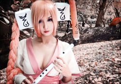 Rule 34 | alodia gosiengfiao, cosplay, flute, forest, instrument, lowres, nature