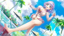 Rule 34 | 1girl, blue eyes, breasts, cleavage, dead or alive, dolphin wave, highres, kukuri tomo, large breasts, official art, solo