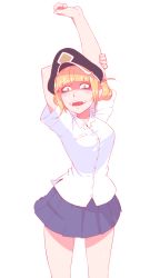 Rule 34 | 10s, 1girl, artist request, blonde hair, blunt bangs, blush, boku no hero academia, fangs, highres, looking at viewer, open mouth, school uniform, serafuku, short hair, simple background, skirt, smile, solo, teeth, toga himiko, transparent background, yellow eyes
