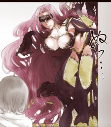 Rule 34 | blindfold, breasts, character request, cleavage, fate/grand order, fate (series), gorgon (fate), grey hair, long hair, medusa (fate), medusa (rider) (fate), midriff, navel, purple hair, rider, scales, short hair, skirt, very long hair