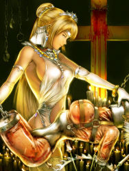Rule 34 | 2girls, amputee, bdsm, beige skin, belt, blonde hair, blood, bodysuit, bondage, bound, breasts, bursting breasts, candle, chain, cleavage, collar, corset, cross, crown of thorns, death, earrings, elbow gloves, ero guro, femdom, fire, gloves, guro, hair ornament, jewelry, large breasts, latex, long hair, midriff, most body, multiple candles, multiple girls, navel, necklace, pain, polearm, quadruple amputee, queen, s zenith lee, sacrilege, see-through, short hair, sideboob, single earring, spear, thighhighs, tiara, torture, weapon, white gloves, white hair