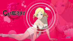 Rule 34 | 10s, 1girl, 2011, 3d, atlus, bow, catherine, catherine (game), english text, highres, logo, non-web source, official art, official wallpaper, soejima shigenori, solo, waist bow, wallpaper