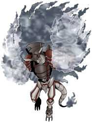 Rule 34 | armor, digimon, fire, highres, shinegreymon, shinegreymon ruin mode, simple background, tail, white background