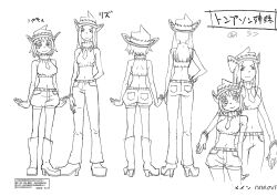 Rule 34 | 00s, 2girls, absurdres, ass, bare shoulders, blush stickers, bones (company), breasts, character sheet, close-up, elizabeth thompson, hat, highres, large breasts, long hair, looking at viewer, midriff, monochrome, multiple girls, navel, necktie, official art, patricia thompson, scan, short hair, shorts, siblings, sisters, sleeveless, sleeveless turtleneck, smile, soul eater, translation request, turtleneck, white background, wide hips