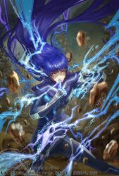 Rule 34 | blue hair, long hair, nahobino, protagonist (smtv), shin megami tensei, shin megami tensei v, very long hair, yellow eyes