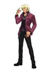 Rule 34 | 1boy, absurdres, ace attorney, arm up, belt, bishounen, blonde hair, blue eyes, capcom, chain, drill hair, earrings, fingernails, full body, fuse takuro, hair between eyes, hand in pocket, head tilt, highres, jacket, jewelry, klavier gavin, long sleeves, looking at viewer, male focus, necklace, official art, pants, phoenix wright: ace attorney - dual destinies, ring, smile, smug, solo, tan, transparent background